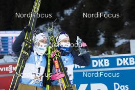 19.12.2020, Hochfilzen, Austria (AUT): Tiril Eckhoff (NOR), Ingrid Landmark Tandrevold (NOR), (l-r) -  IBU World Cup Biathlon, pursuit women, Hochfilzen (AUT). www.nordicfocus.com. © Manzoni/NordicFocus. Every downloaded picture is fee-liable.