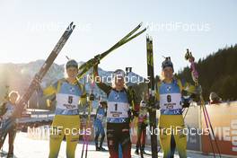 19.12.2020, Hochfilzen, Austria (AUT): Elvira Oeberg (SWE), Tiril Eckhoff (NOR), Hanna Oeberg (SWE), (l-r) -  IBU World Cup Biathlon, pursuit women, Hochfilzen (AUT). www.nordicfocus.com. © Manzoni/NordicFocus. Every downloaded picture is fee-liable.