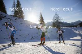 17.12.2020, Hochfilzen, Austria (AUT): Oscar Lombardot (FRA), Christian Gow (CAN), Thomas Bormolini (ITA), (l-r) -  IBU World Cup Biathlon, sprint men, Hochfilzen (AUT). www.nordicfocus.com. © Manzoni/NordicFocus. Every downloaded picture is fee-liable.