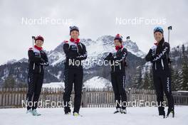 16.12.2020, Hochfilzen, Austria (AUT): Yurie Tanaka (JPN), Asuka Hachisuka (JPN), Sari Maeda (JPN), Fuyuko Tachizaki (JPN), (l-r) -  IBU World Cup Biathlon, training, Hochfilzen (AUT). www.nordicfocus.com. © Manzoni/NordicFocus. Every downloaded picture is fee-liable.