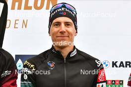 27.09.2020, Wiesbaden, Germany (GER): Quentin Fillon Maillet (FRA), podium - City-Biathlon Wiesbaden - Wiesbaden (GER). www.nordicfocus.com. © Reichert/NordicFocus. Every downloaded picture is fee-liable.