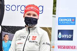 27.09.2020, Wiesbaden, Germany (GER): Janina Hettich (GER), podium - City-Biathlon Wiesbaden - Wiesbaden (GER). www.nordicfocus.com. © Reichert/NordicFocus. Every downloaded picture is fee-liable.