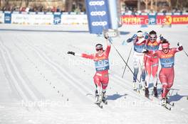 01.01.2020, Toblach, Italy (ITA): Heidi Weng (NOR), Ebba Andersson (SWE), Astrid Uhrenholdt Jacobsen (NOR), Natalia Nepryaeva (RUS), (l-r) - FIS world cup cross-country, tour de ski, pursuit women, Toblach (ITA). www.nordicfocus.com. © Modica/NordicFocus. Every downloaded picture is fee-liable.