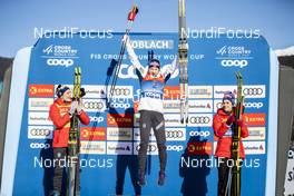 01.01.2020, Toblach, Italy (ITA): Therese Johaug (NOR), Ingvild Flugstad Oestberg (NOR), Heidi Weng (NOR), (l-r)  - FIS world cup cross-country, tour de ski, pursuit women, Toblach (ITA). www.nordicfocus.com. © Modica/NordicFocus. Every downloaded picture is fee-liable.