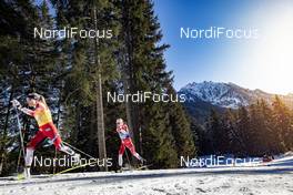 01.01.2020, Toblach, Italy (ITA): Therese Johaug (NOR), Ingvild Flugstad Oestberg (NOR), (l-r)  - FIS world cup cross-country, tour de ski, pursuit women, Toblach (ITA). www.nordicfocus.com. © Modica/NordicFocus. Every downloaded picture is fee-liable.