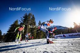 01.01.2020, Toblach, Italy (ITA): Teresa Stadlober (AUT), Anamarija Lampic (SLO), (l-r)  - FIS world cup cross-country, tour de ski, pursuit women, Toblach (ITA). www.nordicfocus.com. © Modica/NordicFocus. Every downloaded picture is fee-liable.