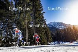 01.01.2020, Toblach, Italy (ITA): Ebba Andersson (SWE), Heidi Weng (NOR), (l-r)  - FIS world cup cross-country, tour de ski, pursuit women, Toblach (ITA). www.nordicfocus.com. © Modica/NordicFocus. Every downloaded picture is fee-liable.