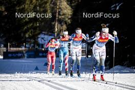 01.01.2020, Toblach, Italy (ITA): Sophie Caldwell (USA), Moa Lundgren (SWE), (l-r)  - FIS world cup cross-country, tour de ski, pursuit women, Toblach (ITA). www.nordicfocus.com. © Modica/NordicFocus. Every downloaded picture is fee-liable.