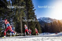 01.01.2020, Toblach, Italy (ITA): Kari Oeyre Slind (NOR), Anne Kjersti Kalvaa (NOR), (l-r)  - FIS world cup cross-country, tour de ski, pursuit women, Toblach (ITA). www.nordicfocus.com. © Modica/NordicFocus. Every downloaded picture is fee-liable.