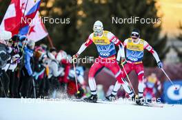 05.01.2020, Val di Fiemme, Italy (ITA): Simen Hegstad Krueger (NOR), Sjur Roethe (NOR), (l-r)  - FIS world cup cross-country, tour de ski, final climb men, Val di Fiemme (ITA). www.nordicfocus.com. © Becchis/NordicFocus. Every downloaded picture is fee-liable.