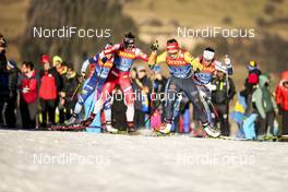 05.01.2020, Val di Fiemme, Italy (ITA): Astrid Uhrenholdt Jacobsen (NOR), Katharina Hennig (GER), Charlotte Kalla (SWE), (l-r)  - FIS world cup cross-country, tour de ski, final climb women, Val di Fiemme (ITA). www.nordicfocus.com. © Becchis/NordicFocus. Every downloaded picture is fee-liable.