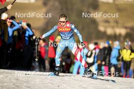 05.01.2020, Val di Fiemme, Italy (ITA): Jessica Diggins (USA) - FIS world cup cross-country, tour de ski, final climb women, Val di Fiemme (ITA). www.nordicfocus.com. © Becchis/NordicFocus. Every downloaded picture is fee-liable.