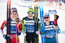 04.01.2020, Val di Fiemme, Italy (ITA): Astrid Uhrenholdt Jacobsen (NOR), Anamarija Lampic (SLO), Jessica Diggins (USA), (l-r)  - FIS world cup cross-country, tour de ski, individual sprint, Val di Fiemme (ITA). www.nordicfocus.com. © Modica/NordicFocus. Every downloaded picture is fee-liable.