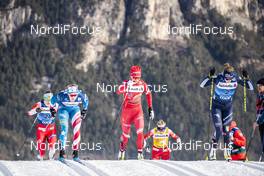 04.01.2020, Val di Fiemme, Italy (ITA): Jessica Diggins (USA), Natalia Nepryaeva (RUS), Lucia Scardoni (ITA), (l-r)  - FIS world cup cross-country, tour de ski, individual sprint, Val di Fiemme (ITA). www.nordicfocus.com. © Modica/NordicFocus. Every downloaded picture is fee-liable.