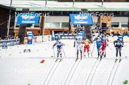 04.01.2020, Val di Fiemme, Italy (ITA): Sadie Maubet Bjornsen (USA), Jonna Sundling (SWE), Jessica Diggins (USA), Lucia Scardoni (ITA), Therese Johaug (NOR), (l-r)  - FIS world cup cross-country, tour de ski, individual sprint, Val di Fiemme (ITA). www.nordicfocus.com. © Modica/NordicFocus. Every downloaded picture is fee-liable.