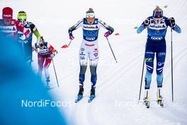 04.01.2020, Val di Fiemme, Italy (ITA): Maja Dahlqvist (SWE), Anne Kylloenen (FIN), (l-r)  - FIS world cup cross-country, tour de ski, individual sprint, Val di Fiemme (ITA). www.nordicfocus.com. © Modica/NordicFocus. Every downloaded picture is fee-liable.