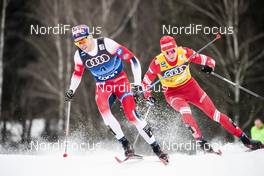 03.01.2020, Val di Fiemme, Italy (ITA): Paal Golberg (NOR), Alexander Bolshunov (RUS), (l-r)  - FIS world cup cross-country, tour de ski, mass men, Val di Fiemme (ITA). www.nordicfocus.com. © Modica/NordicFocus. Every downloaded picture is fee-liable.
