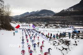 03.01.2020, Val di Fiemme, Italy (ITA): The start of the race (l-r)  - FIS world cup cross-country, tour de ski, mass men, Val di Fiemme (ITA). www.nordicfocus.com. © Modica/NordicFocus. Every downloaded picture is fee-liable.