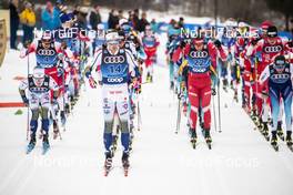 03.01.2020, Val di Fiemme, Italy (ITA): Calle Halfvarsson (SWE), Andrey Larkov (RUS), Jens Burman (SWE), +fg+, (l-r)  - FIS world cup cross-country, tour de ski, mass men, Val di Fiemme (ITA). www.nordicfocus.com. © Modica/NordicFocus. Every downloaded picture is fee-liable.