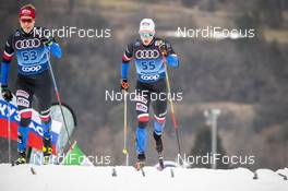 03.01.2020, Val di Fiemme, Italy (ITA): Petr Knop (CZE), Adam Fellner (CZE), (l-r)  - FIS world cup cross-country, tour de ski, mass men, Val di Fiemme (ITA). www.nordicfocus.com. © Modica/NordicFocus. Every downloaded picture is fee-liable.