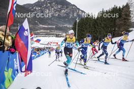 03.01.2020, Val di Fiemme, Italy (ITA): Delphine Claudel (FRA), Irina Bykova (KAZ), Elisa Brocard (ITA), Laurien Van Der Graaf (SUI), (l-r)  - FIS world cup cross-country, tour de ski, mass women, Val di Fiemme (ITA). www.nordicfocus.com. © Modica/NordicFocus. Every downloaded picture is fee-liable.