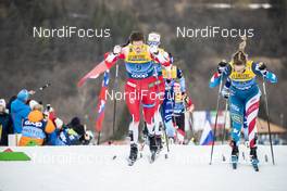 03.01.2020, Val di Fiemme, Italy (ITA): Tiril Udnes Weng (NOR), Jessica Diggins (USA), (l-r)  - FIS world cup cross-country, tour de ski, mass women, Val di Fiemme (ITA). www.nordicfocus.com. © Modica/NordicFocus. Every downloaded picture is fee-liable.