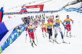 03.01.2020, Val di Fiemme, Italy (ITA): Katharina Hennig (GER), Ebba Andersson (SWE), Ingvild Flugstad Oestberg (NOR), Heidi Weng (NOR), Therese Johaug (NOR), (l-r)  - FIS world cup cross-country, tour de ski, mass women, Val di Fiemme (ITA). www.nordicfocus.com. © Modica/NordicFocus. Every downloaded picture is fee-liable.