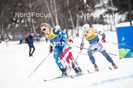 03.01.2020, Val di Fiemme, Italy (ITA): Jessica Diggins (USA), Jonna Sundling (SWE), (l-r)  - FIS world cup cross-country, tour de ski, mass women, Val di Fiemme (ITA). www.nordicfocus.com. © Modica/NordicFocus. Every downloaded picture is fee-liable.
