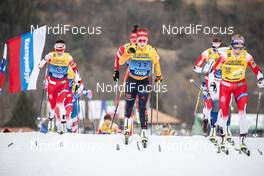 03.01.2020, Val di Fiemme, Italy (ITA): Heidi Weng (NOR), Katharina Hennig (GER), Therese Johaug (NOR), (l-r)  - FIS world cup cross-country, tour de ski, mass women, Val di Fiemme (ITA). www.nordicfocus.com. © Modica/NordicFocus. Every downloaded picture is fee-liable.