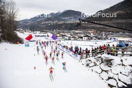 03.01.2020, Val di Fiemme, Italy (ITA): Start of the race (l-r)  - FIS world cup cross-country, tour de ski, mass women, Val di Fiemme (ITA). www.nordicfocus.com. © Modica/NordicFocus. Every downloaded picture is fee-liable.