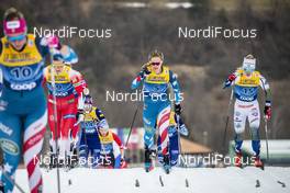 03.01.2020, Val di Fiemme, Italy (ITA): Tiril Udnes Weng (NOR), Jessica Diggins (USA), Jonna Sundling (SWE), (l-r)  - FIS world cup cross-country, tour de ski, mass women, Val di Fiemme (ITA). www.nordicfocus.com. © Modica/NordicFocus. Every downloaded picture is fee-liable.