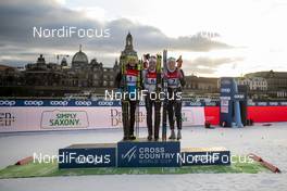 11.01.2020, Dresden, Germany (GER): Anamarija Lampic (SLO), Linn Svahn (SWE), Maja Dahlqvist (SWE), (l-r) - FIS world cup cross-country, individual sprint, Dresden (GER). www.nordicfocus.com. © Thibaut/NordicFocus. Every downloaded picture is fee-liable.