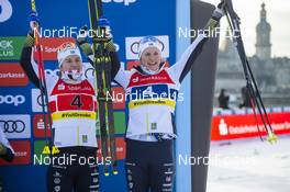 12.01.2020, Dresden, Germany (GER): Evelina Settlin (SWE), Linn Soemskar (SWE), (l-r) - FIS world cup cross-country, team sprint, Dresden (GER). www.nordicfocus.com. © Thibaut/NordicFocus. Every downloaded picture is fee-liable.
