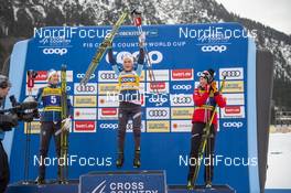 25.01.2020, Oberstdorf, Germany (GER): Ingvild Flugstad Oestberg (NOR), Therese Johaug (NOR), Teresa Stadlober (AUT) (l-r) - FIS world cup cross-country, skiathlon women, Oberstdorf (GER). www.nordicfocus.com. © Thibaut/NordicFocus. Every downloaded picture is fee-liable.