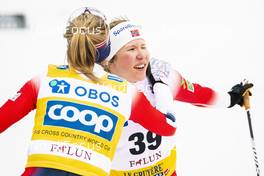 09.02.2020, Falun, Sweden (SWE): Therese Johaug (NOR), Helene Marie Fossesholm (NOR), (l-r)  - FIS world cup cross-country, 10km women, Falun (SWE). www.nordicfocus.com. © Modica/NordicFocus. Every downloaded picture is fee-liable.