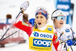 09.02.2020, Falun, Sweden (SWE): Therese Johaug (NOR), Ebba Andersson (SWE), (l-r)  - FIS world cup cross-country, 10km women, Falun (SWE). www.nordicfocus.com. © Modica/NordicFocus. Every downloaded picture is fee-liable.
