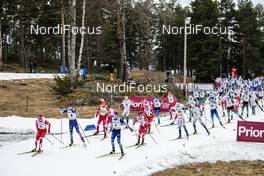 09.02.2020, Falun, Sweden (SWE): The start of the race (l-r)  - FIS world cup cross-country, 15km men, Falun (SWE). www.nordicfocus.com. © Modica/NordicFocus. Every downloaded picture is fee-liable.