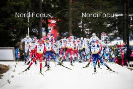 09.02.2020, Falun, Sweden (SWE): The start of the race (l-r)  - FIS world cup cross-country, 15km men, Falun (SWE). www.nordicfocus.com. © Modica/NordicFocus. Every downloaded picture is fee-liable.