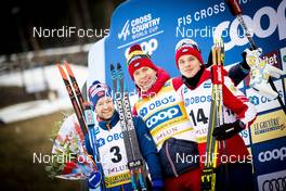 09.02.2020, Falun, Sweden (SWE): Sjur Roethe (NOR), Alexander Bolshunov (RUS), Ivan Yakimushkin (RUS), (l-r) - FIS world cup cross-country, 15km men, Falun (SWE). www.nordicfocus.com. © Modica/NordicFocus. Every downloaded picture is fee-liable.