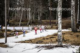 09.02.2020, Falun, Sweden (SWE): Hans Christer Holund (NOR), Iivo Niskanen (FIN), Alexander Bolshunov (RUS), Simen Hegstad Krueger (NOR), Calle Halfvarsson (SWE), (l-r)  - FIS world cup cross-country, 15km men, Falun (SWE). www.nordicfocus.com. © Modica/NordicFocus. Every downloaded picture is fee-liable.