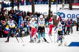 08.02.2020, Falun, Sweden (SWE): Federico Pellegrino (ITA), Eirik Brandsdal (NOR), Valentin Chauvin (FRA), (l-r)  - FIS world cup cross-country, individual sprint, Falun (SWE). www.nordicfocus.com. © Modica/NordicFocus. Every downloaded picture is fee-liable.