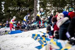 08.02.2020, Falun, Sweden (SWE): Valentin Chauvin (FRA), Federico Pellegrino (ITA), Eirik Brandsdal (NOR), (l-r)  - FIS world cup cross-country, individual sprint, Falun (SWE). www.nordicfocus.com. © Modica/NordicFocus. Every downloaded picture is fee-liable.
