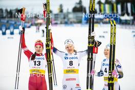 08.02.2020, Falun, Sweden (SWE): Natalia Nepryaeva (RUS), Linn Svahn (SWE), Jonna Sundling (SWE), (l-r)  - FIS world cup cross-country, individual sprint, Falun (SWE). www.nordicfocus.com. © Modica/NordicFocus. Every downloaded picture is fee-liable.