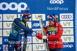 15.02.2020, Oestersund, Sweden (SWE): Sjur Roethe (NOR), Finn Haagen Krogh (NOR), (l-r)  - FIS world cup cross-country, 15km men, Oestersund (SWE). www.nordicfocus.com. © Vianney THIBAUT/NordicFocus. Every downloaded picture is fee-liable.
