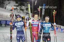 18.02.2020, Are, Sweden (SWE): Federico Pellegrino (ITA), Johannes Hoesflot Klaebo (NOR), Renaud Jay (FRA), (l-r)  - FIS world cup cross-country, individual sprint, Are (SWE). www.nordicfocus.com. © Thibaut/NordicFocus. Every downloaded picture is fee-liable.