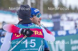 20.02.2020, Storlien-Meraker, Norway (NOR): Dario Cologna (SUI), Roman Furger (SUI) - FIS world cup cross-country, mass men, Storlien-Meraker (NOR). www.nordicfocus.com. © Thibaut/NordicFocus. Every downloaded picture is fee-liable.