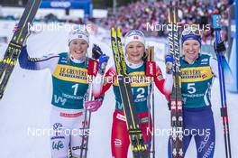 22.02.2020, Trondheim, Norway (NOR): Jonna Sundling (SWE), Maiken Caspersen Falla (NOR), Nadine Faehndrich (SUI), (l-r)  - FIS world cup cross-country, individual sprint, Trondheim (NOR). www.nordicfocus.com. © Thibaut/NordicFocus. Every downloaded picture is fee-liable.
