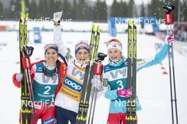 23.02.2020, Trondheim, Norway (NOR): Heidi Weng (NOR), Therese Johaug (NOR), Ingvild Flugstad Oestberg (NOR), (l-r)  - FIS world cup cross-country, pursuit women, Trondheim (NOR). www.nordicfocus.com. © Thibaut/NordicFocus. Every downloaded picture is fee-liable.