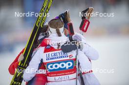 01.03.2020, Lahti Finland (FIN): Tiril Udnes Weng (NOR), Ingvild Flugstad Oestberg (NOR), Therese Johaug (NOR), Heidi Weng (NOR) - FIS world cup cross-country, 4x5km women, Lahti (FIN). www.nordicfocus.com. © THIBAUT/NordicFocus. Every downloaded picture is fee-liable.