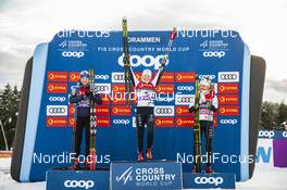 04.03.2020, Konnerud, Norway (NOR): Nadine Faehndrich (SUI), Jonna Sundling (SWE), Linn Svahn (SWE), (l-r) - FIS world cup cross-country, individual sprint, Konnerud (NOR). www.nordicfocus.com. © Modica/NordicFocus. Every downloaded picture is fee-liable.